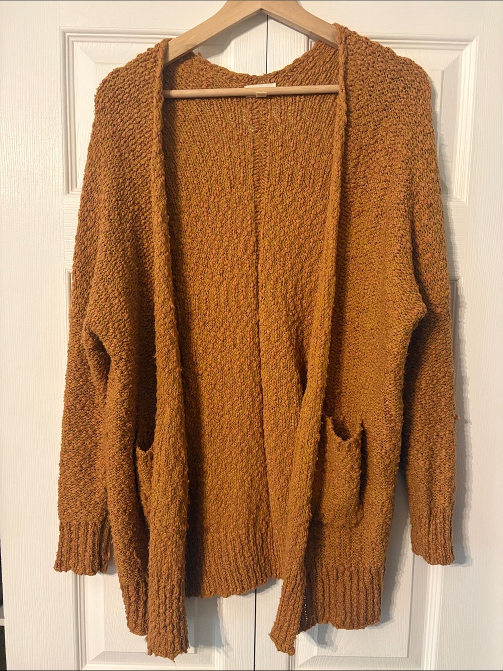 Cozy Open-Front Chunky Knit Cardigan - Mustard